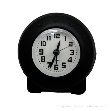 children's Portable Mini Silicone Clocks & silicone clock with black clock hands